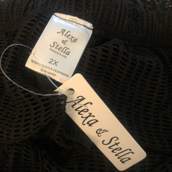 NWT Sheer Black Beach Palazzo Pants Cover-up Plus 2X - Picture 3 of 6